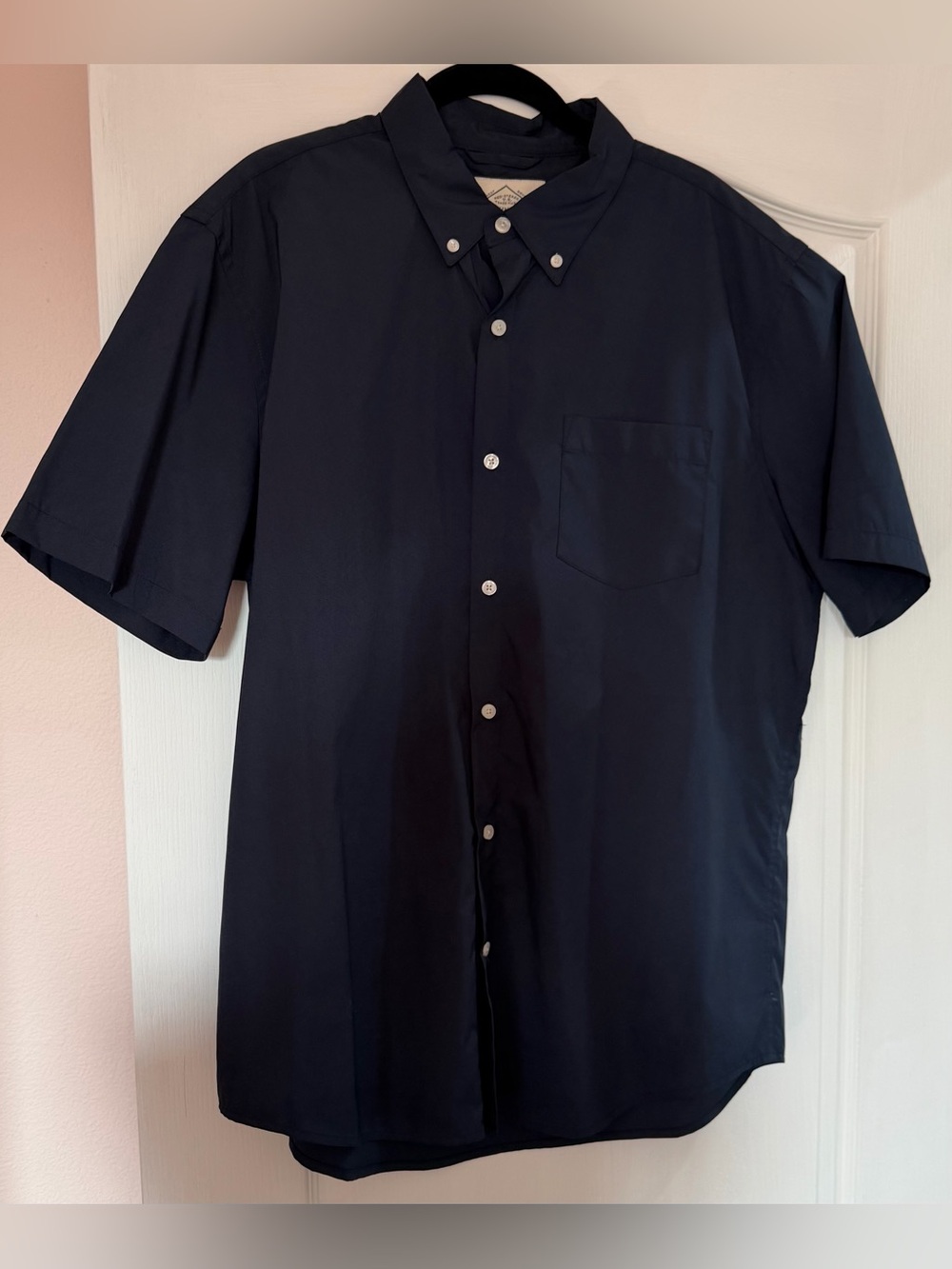 St. John's Bay Navy Short-Sleeve Button-Down Shirt